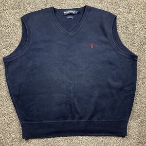 Vintage Polo Golf Ralph Lauren Sweater Vest Mens Large Prep Ivy Pony Relaxed Fit